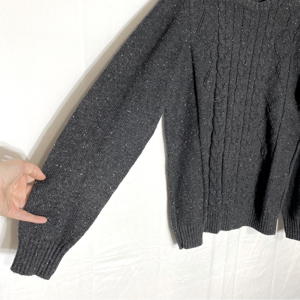 Denver Hayes Dark Grey Cable Knit Crew Neck Sweater L - Picture 13 of 16